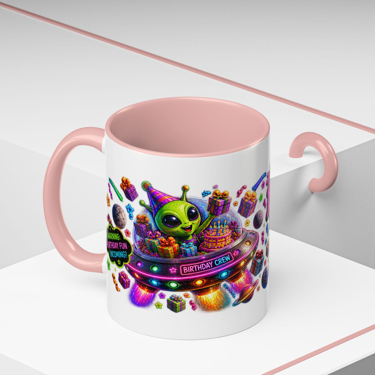 Birthday Galaxy Coffee Mug — "I Heard It's Your Birthday So I Brought The Party From Another Galaxy" Accent Mug