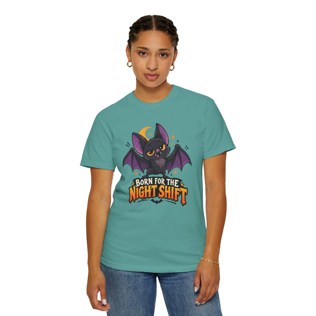 Born for the Night Shift – Cute Halloween Bat T-Shirt