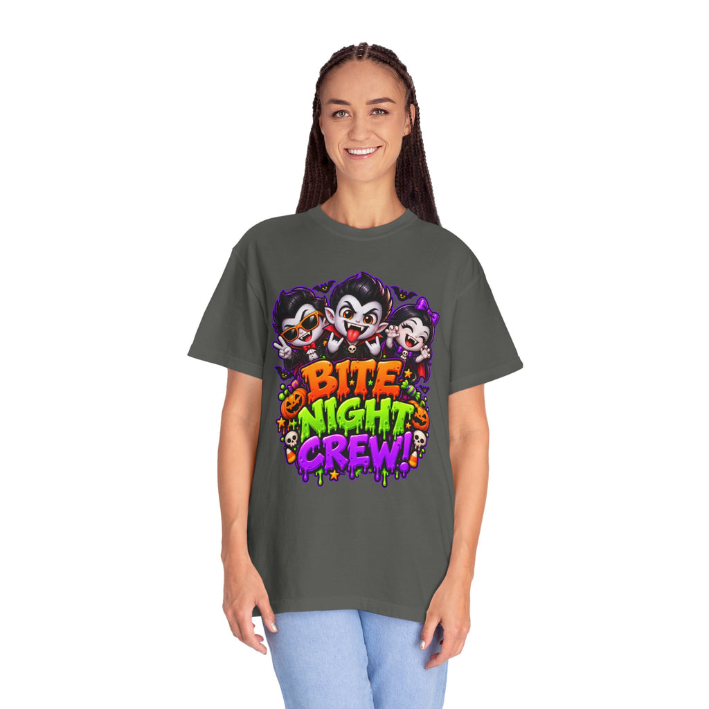 Bite Night Crew Halloween T-Shirt – Funny Vampire Graphic Tee