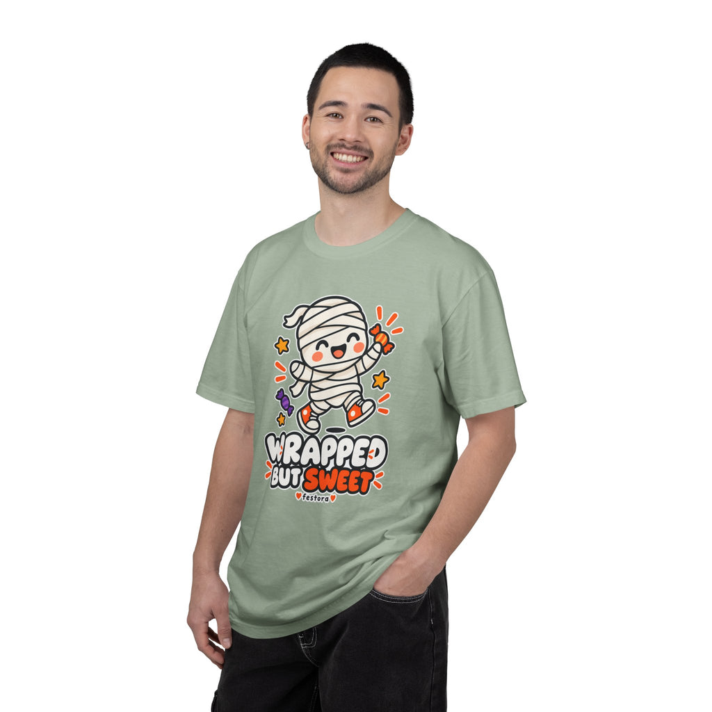 Wrapped but Sweet Halloween T-Shirt | Cute Mummy Graphic Tee