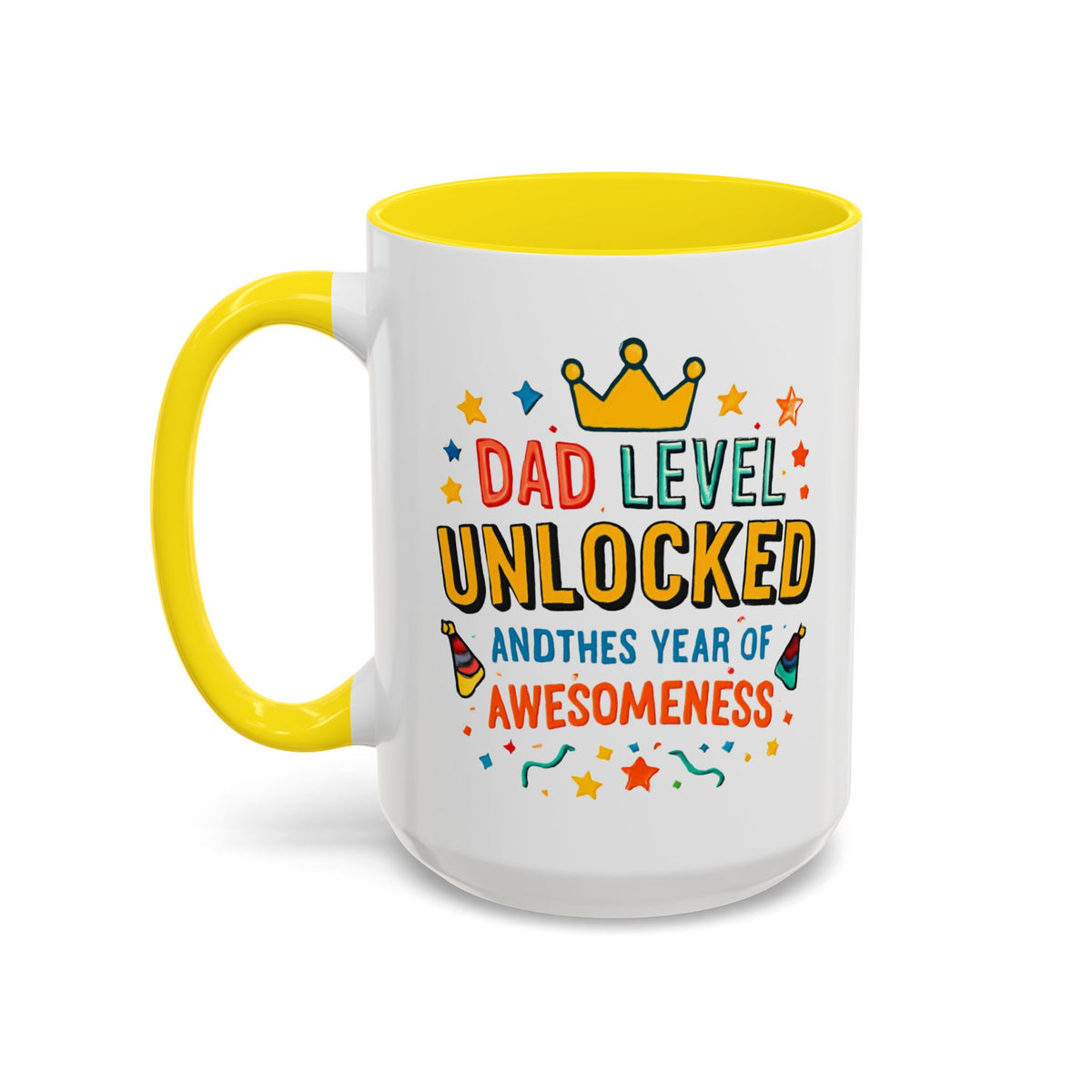 Dad Level Unlocked Coffee Mug – Funny Father’s Day 11/15oz Accent Mug