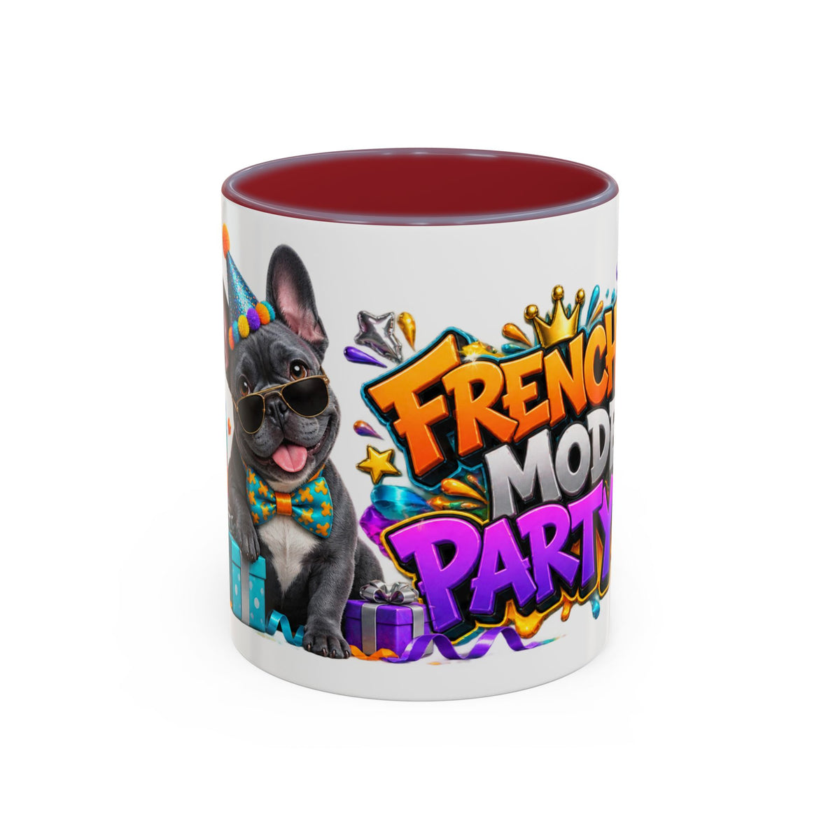 Frenchie Mode Party On French Bulldog Birthday White Mug