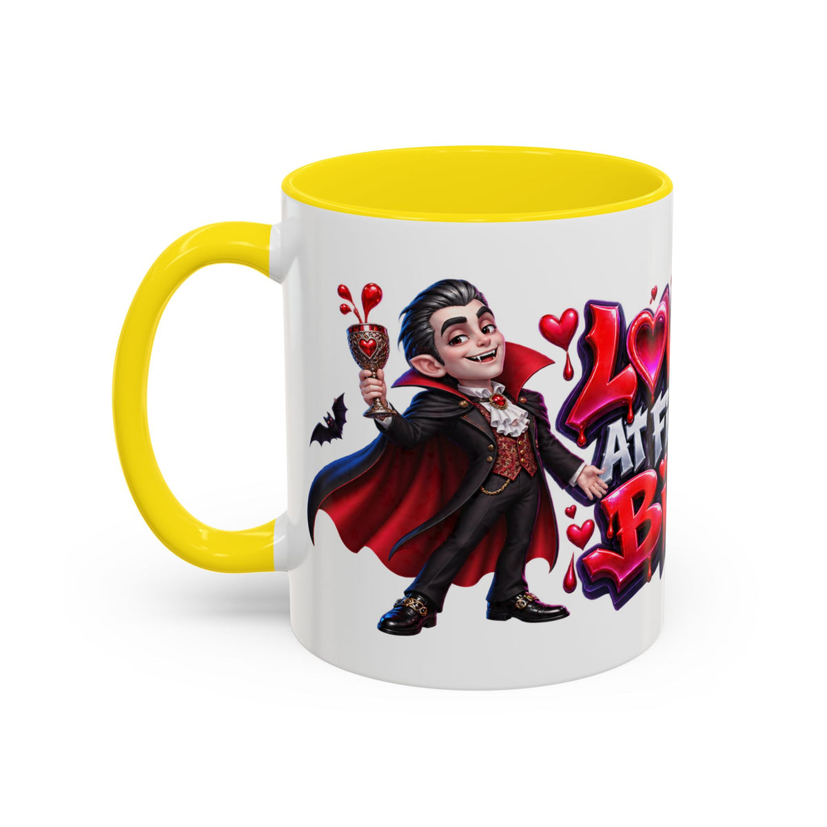 Love at First Bite Funny Vampire Halloween White Mug