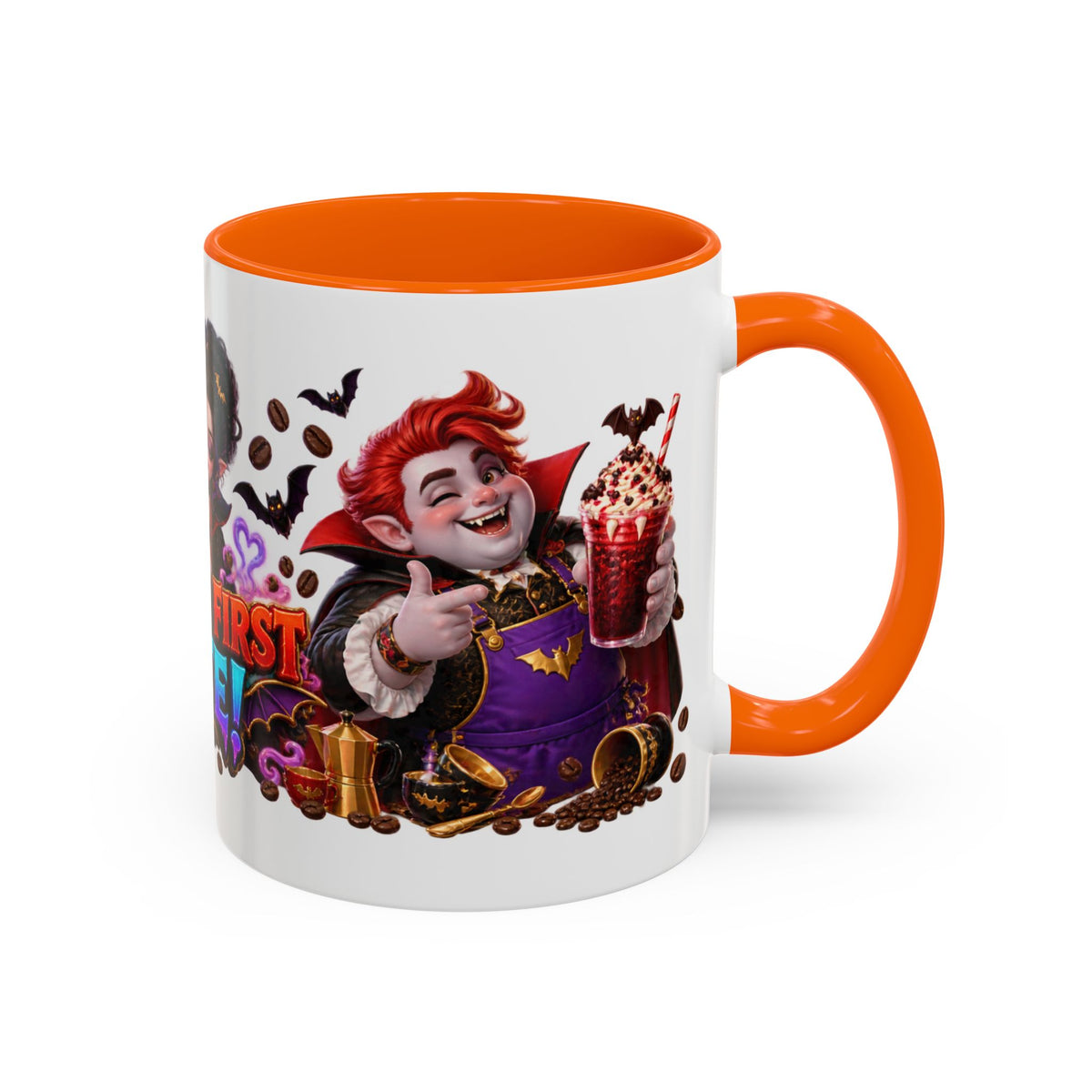 Love at First Bite Vampire Barista Halloween White Mug