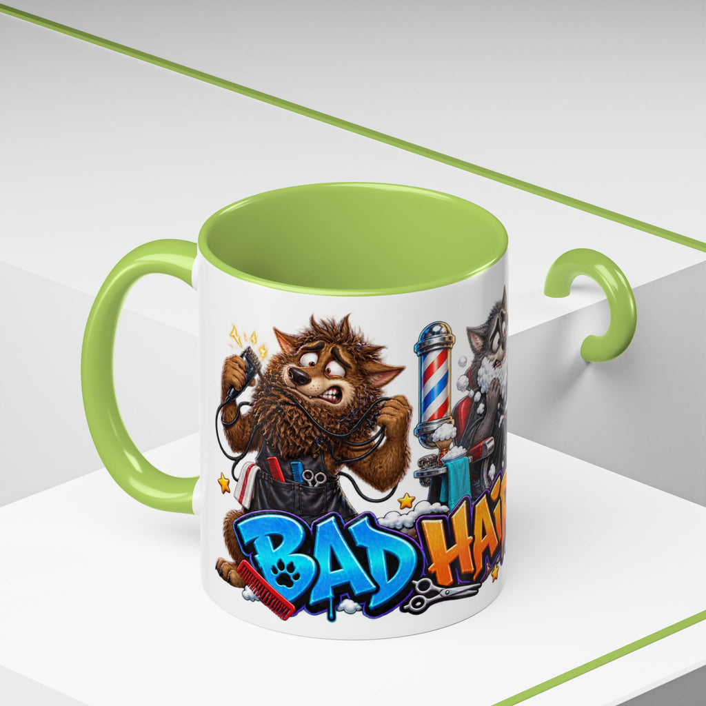 Bad Hair Night Funny Werewolf Barber Halloween White Mug
