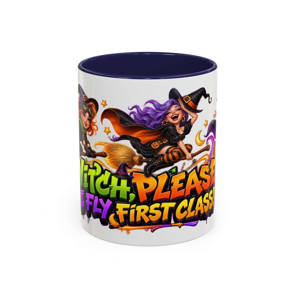 Witch Please I Fly First Class Halloween White Mug