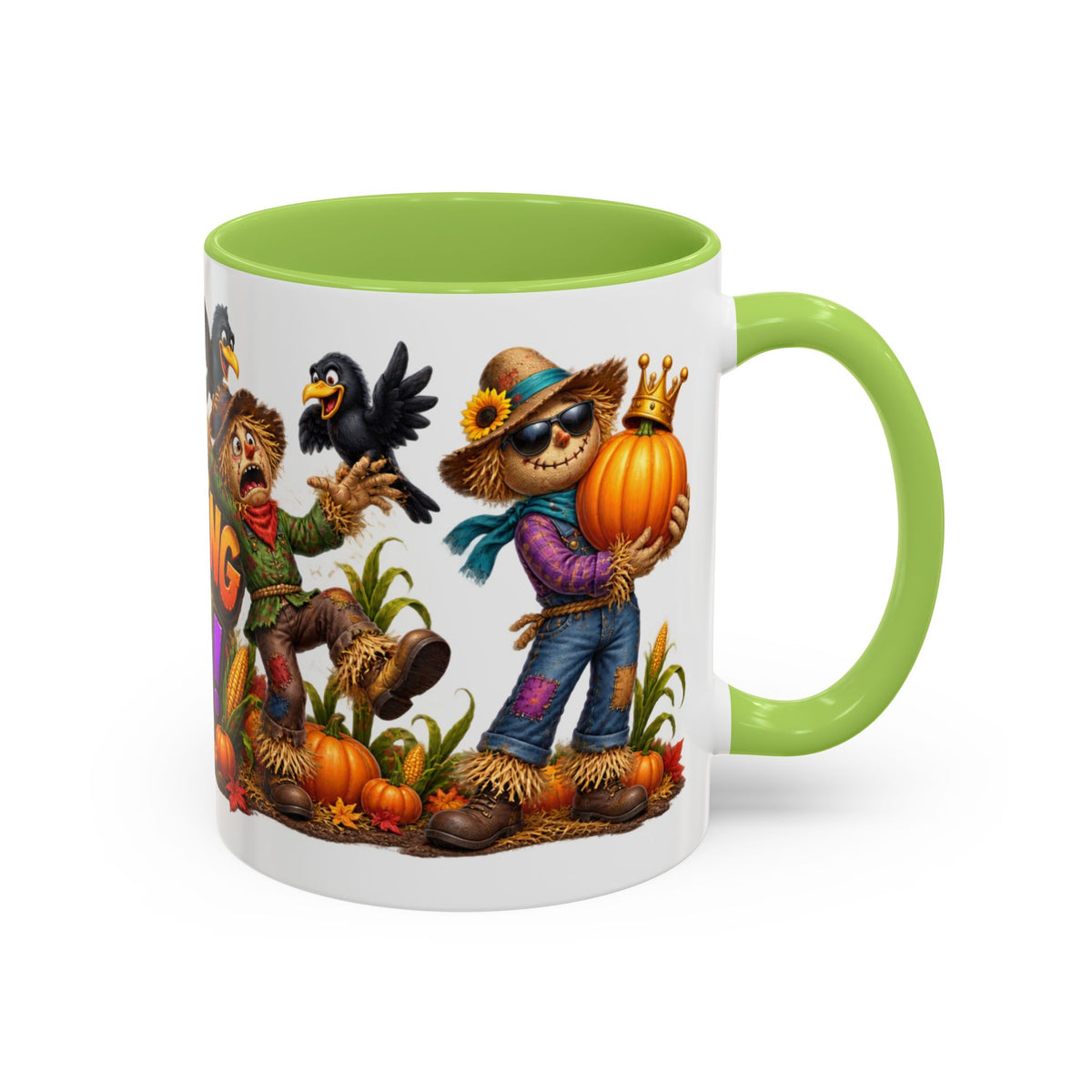 Outstanding in Our Field Funny Scarecrow Halloween White Mug