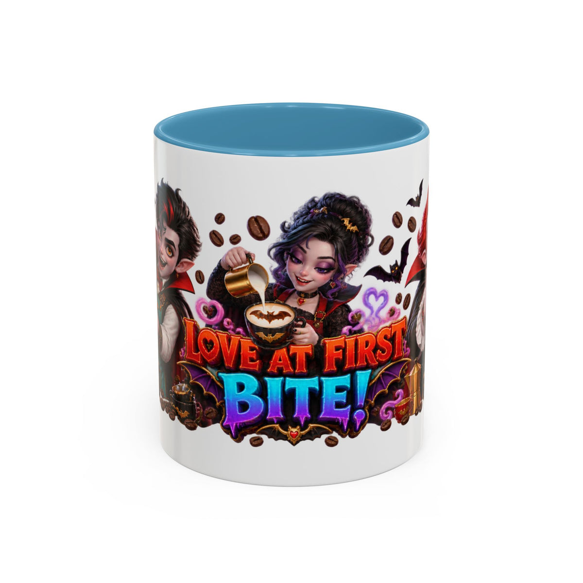 Love at First Bite Vampire Barista Halloween White Mug