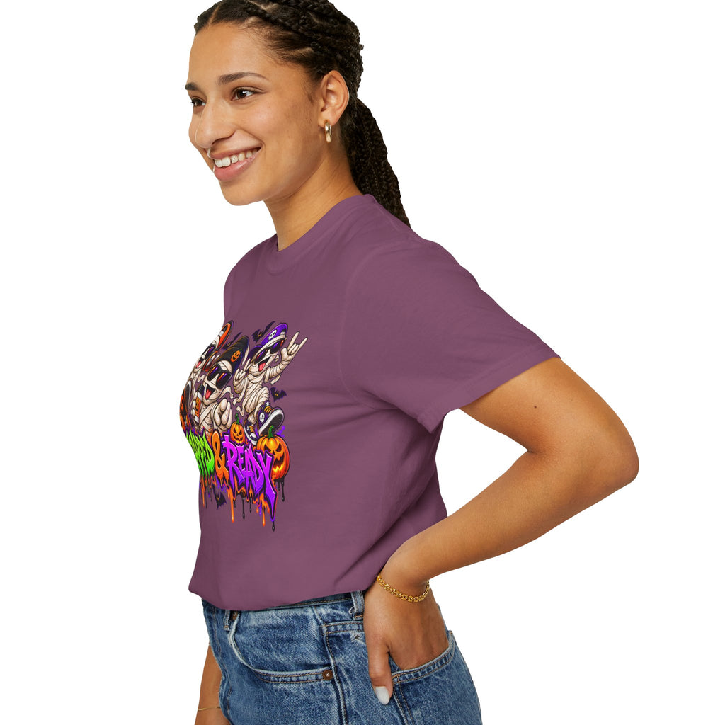 Wrapped & Ready – Halloween Mummy Crew Graphic T-Shirt