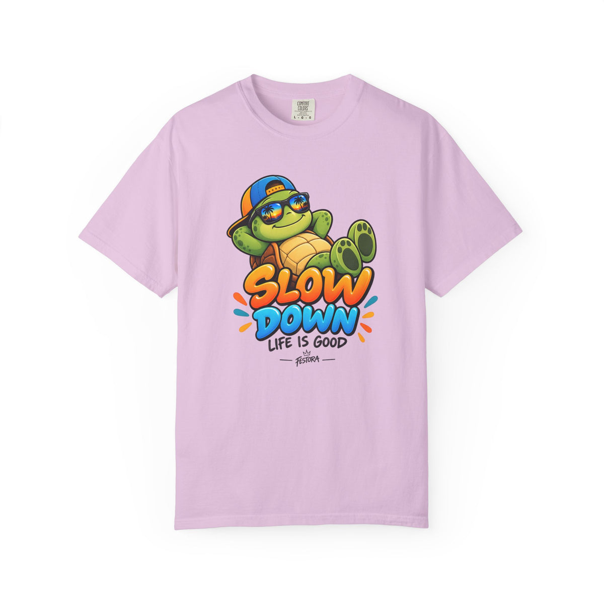 Slow Down, Life Is Good – Turtle Graphic T-Shirt | Festora Everyday
