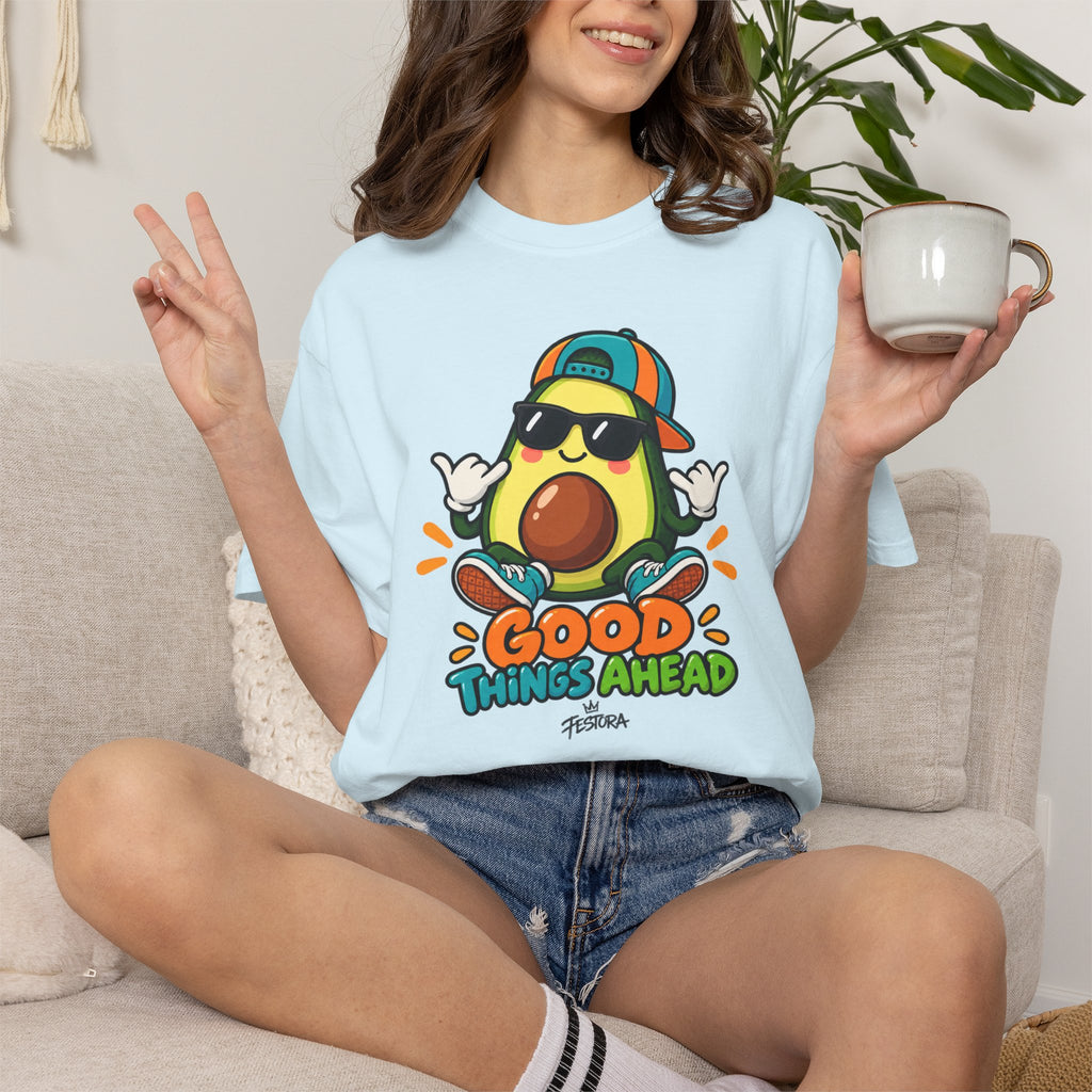 Good Things Ahead Avocado Graphic T-Shirt | Festora Everyday