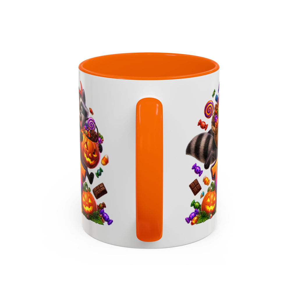 Trick or Treat Bandits Raccoons Halloween White Mug