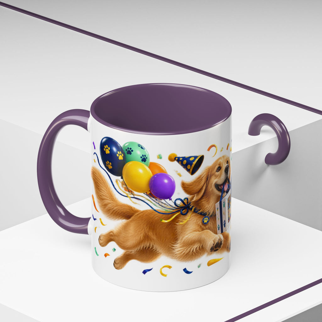 Fetch the Cake Golden Retriever Birthday White Mug