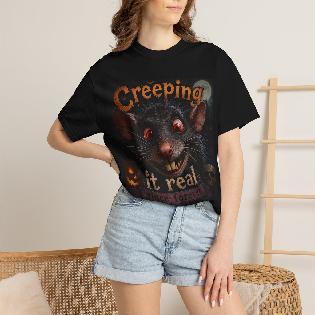 Creeping It Real Halloween T-Shirt — Cute Creepy Rat Graphic Tee