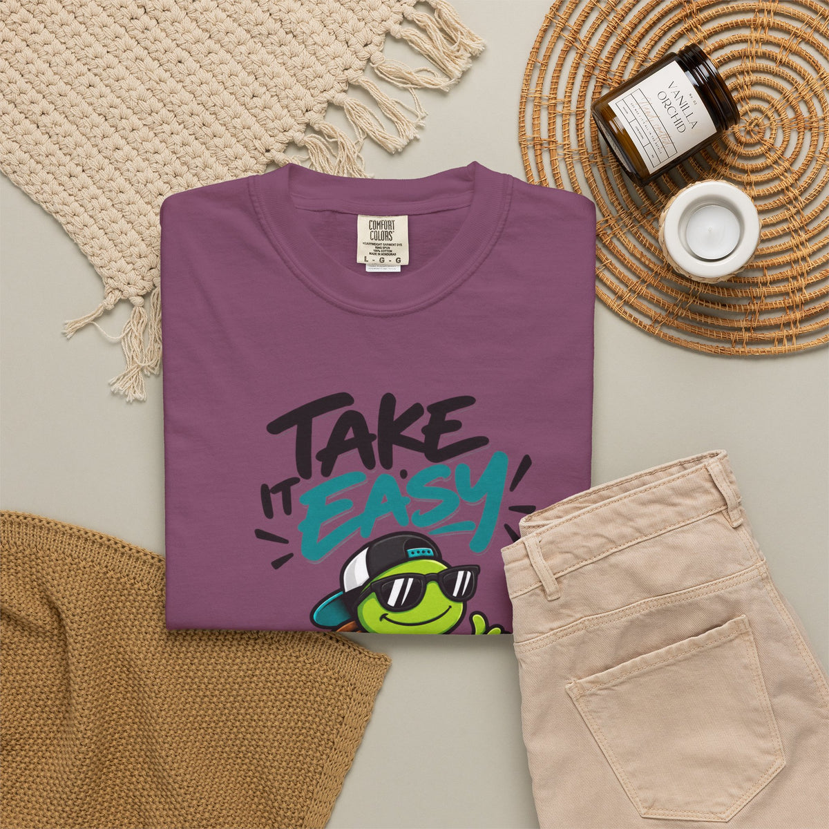Take It Easy Skate Turtle Graphic T-Shirt | Festora Everyday