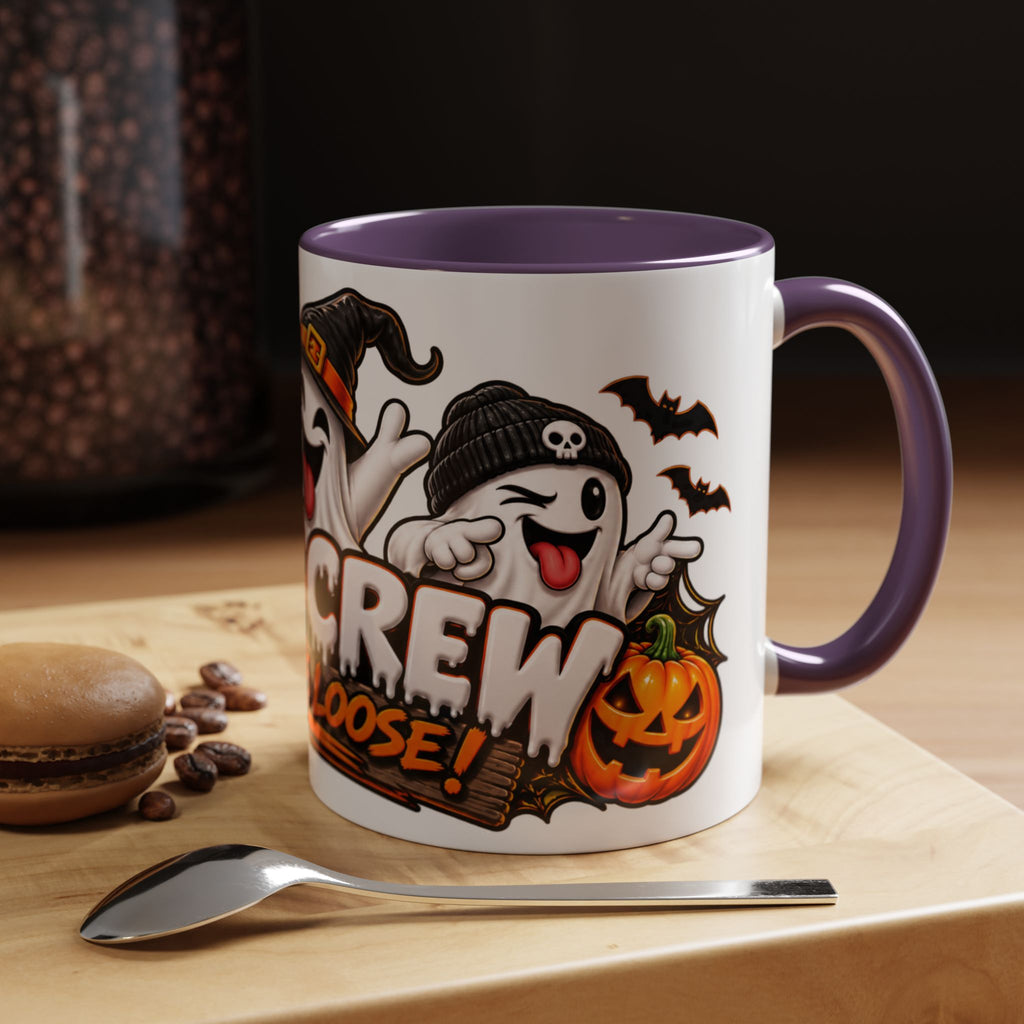 Boo Crew on the Loose Halloween White Mug – Funny Ghosts & Pumpkins
