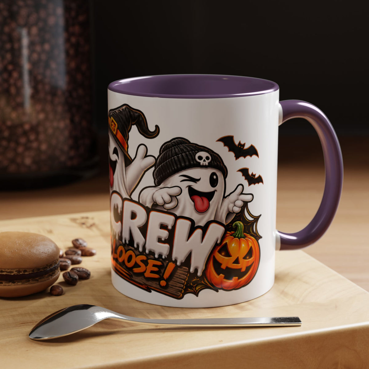 Boo Crew on the Loose Halloween White Mug – Funny Ghosts & Pumpkins