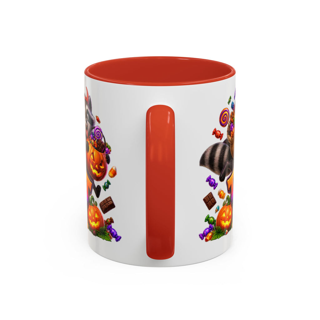 Trick or Treat Bandits Raccoons Halloween White Mug