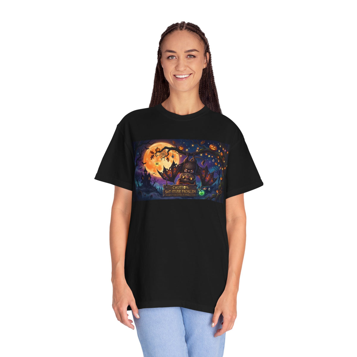 Halloween Night Cat T-Shirt — "Witching Hour" Spooky Moon Graphic Tee