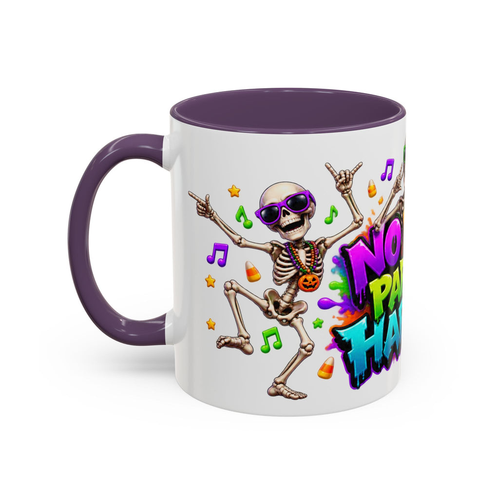 No Body Parties Harder Halloween Skeleton Party White Mug