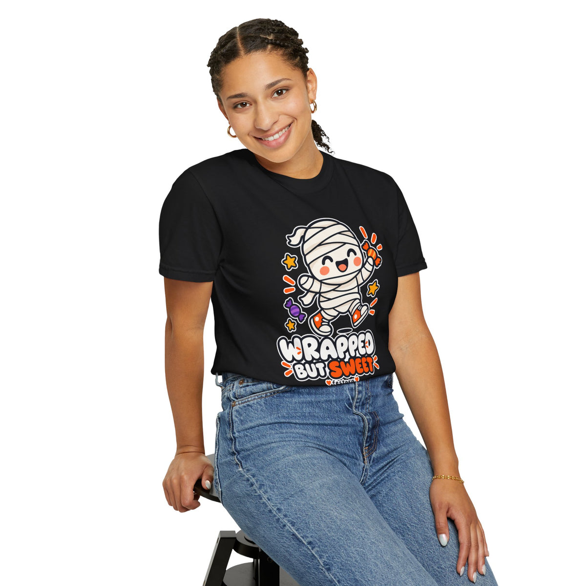 Wrapped but Sweet Halloween T-Shirt | Cute Mummy Graphic Tee