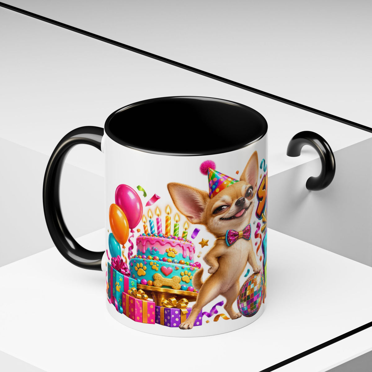 Small Dog Big Birthday Energy Chihuahua White Mug