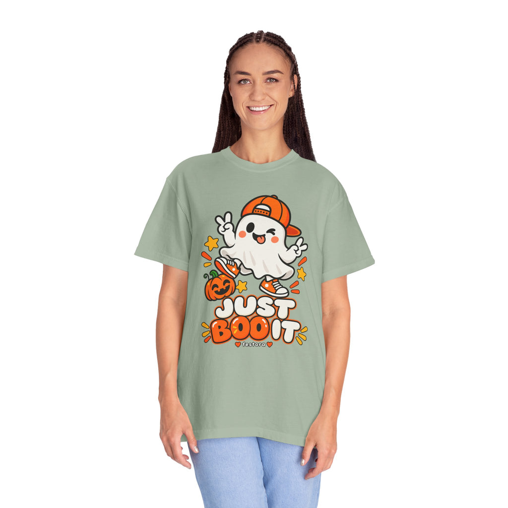 Just Boo It Halloween T-Shirt | Cute Skater Ghost Graphic Tee