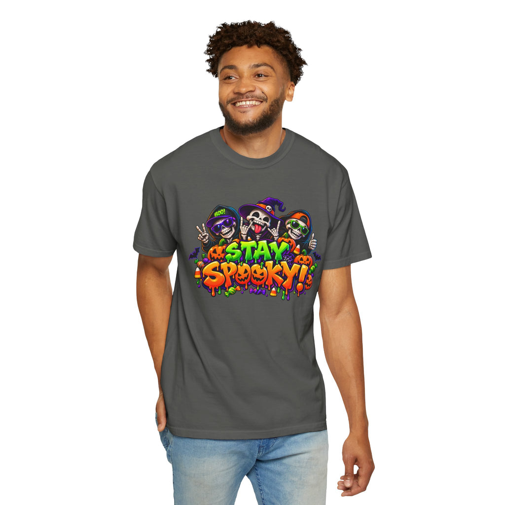 Stay Spooky Halloween T-Shirt – Funny Skeleton Crew Colorful Graphic Tee