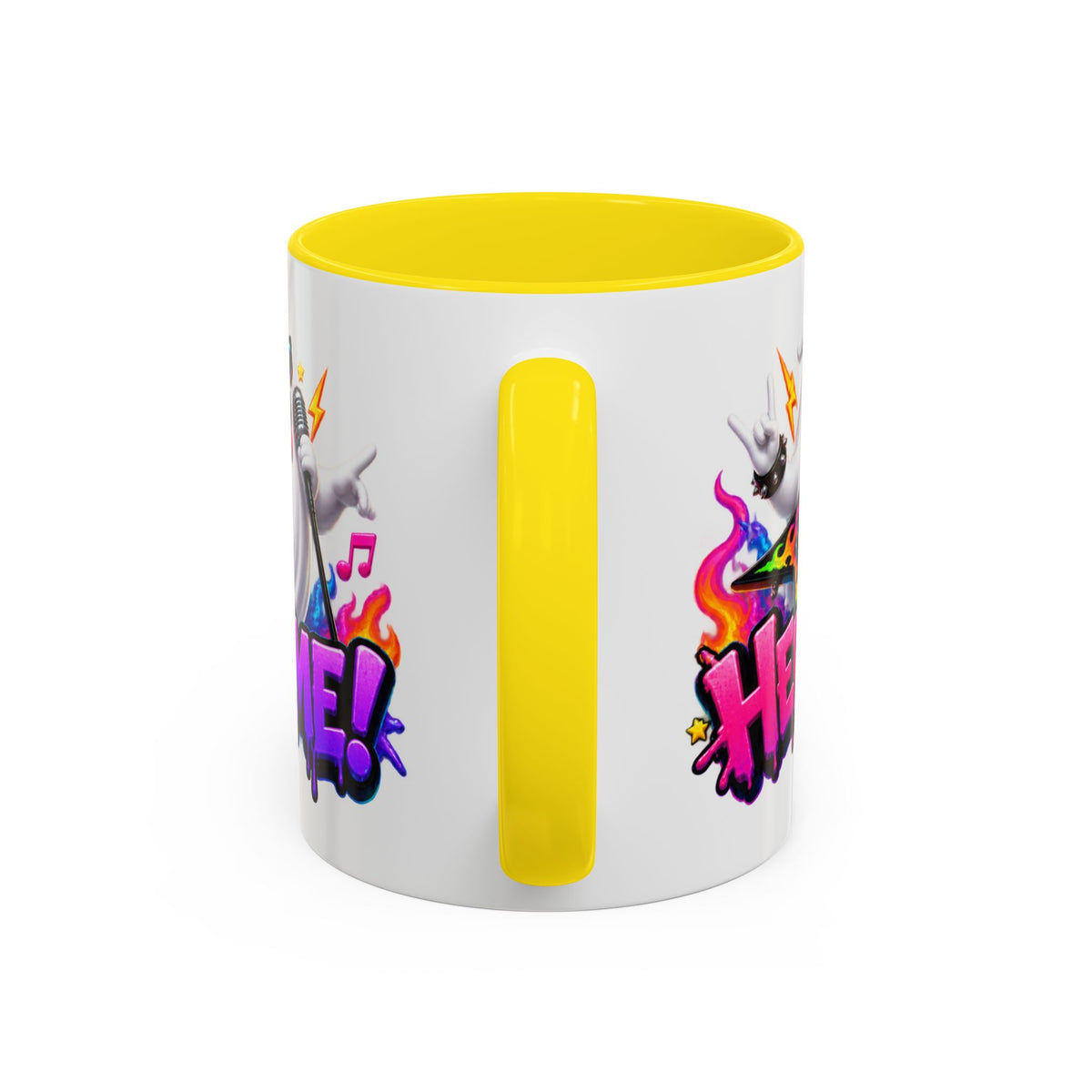Here for a Boo Time Halloween Ghost Rock Band White Mug