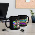 Koala-Fied for a Great Birthday Black Mug – Cute Koala Birthday Cup, Colorful Party Gift