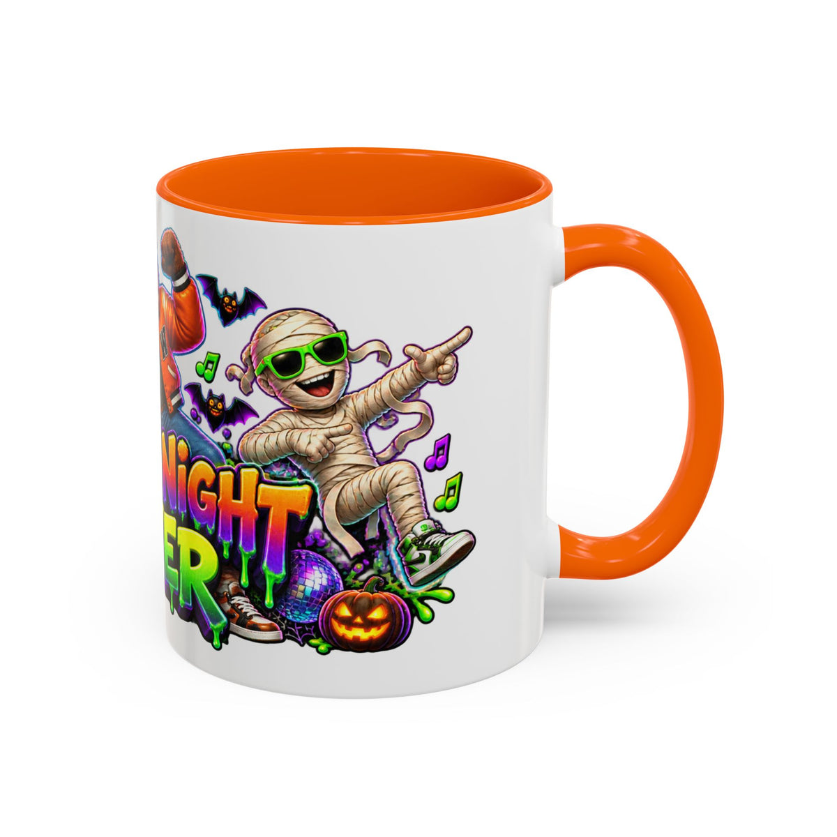 Fright Night Fever Dancing Monsters Halloween White Mug