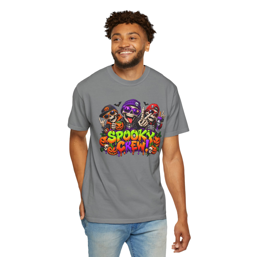 Spooky Crew Halloween T-Shirt – Funny Skeleton Graphic Tee