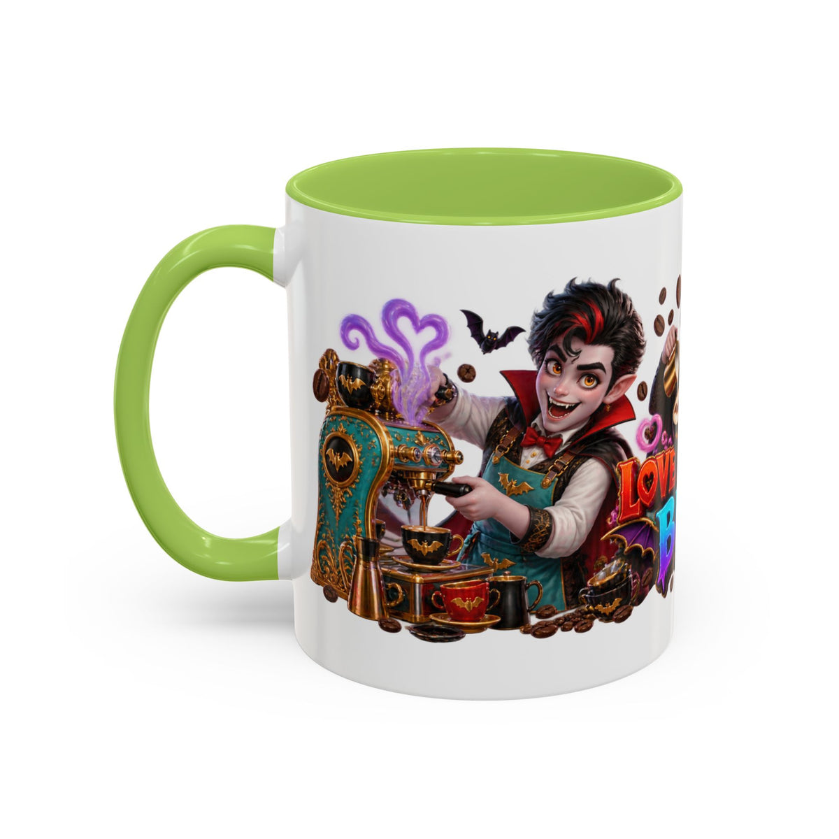 Love at First Bite Vampire Barista Halloween White Mug