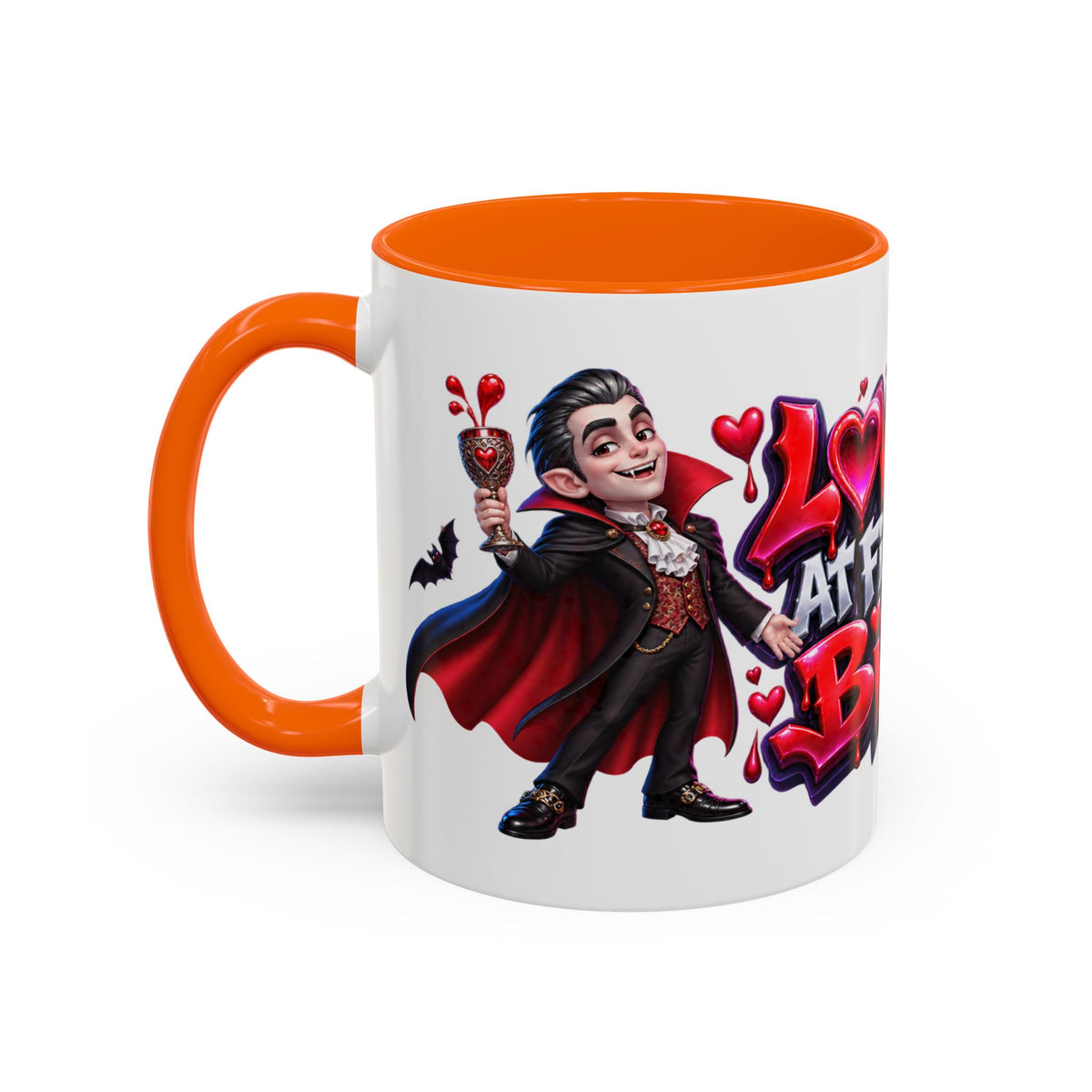 Love at First Bite Funny Vampire Halloween White Mug