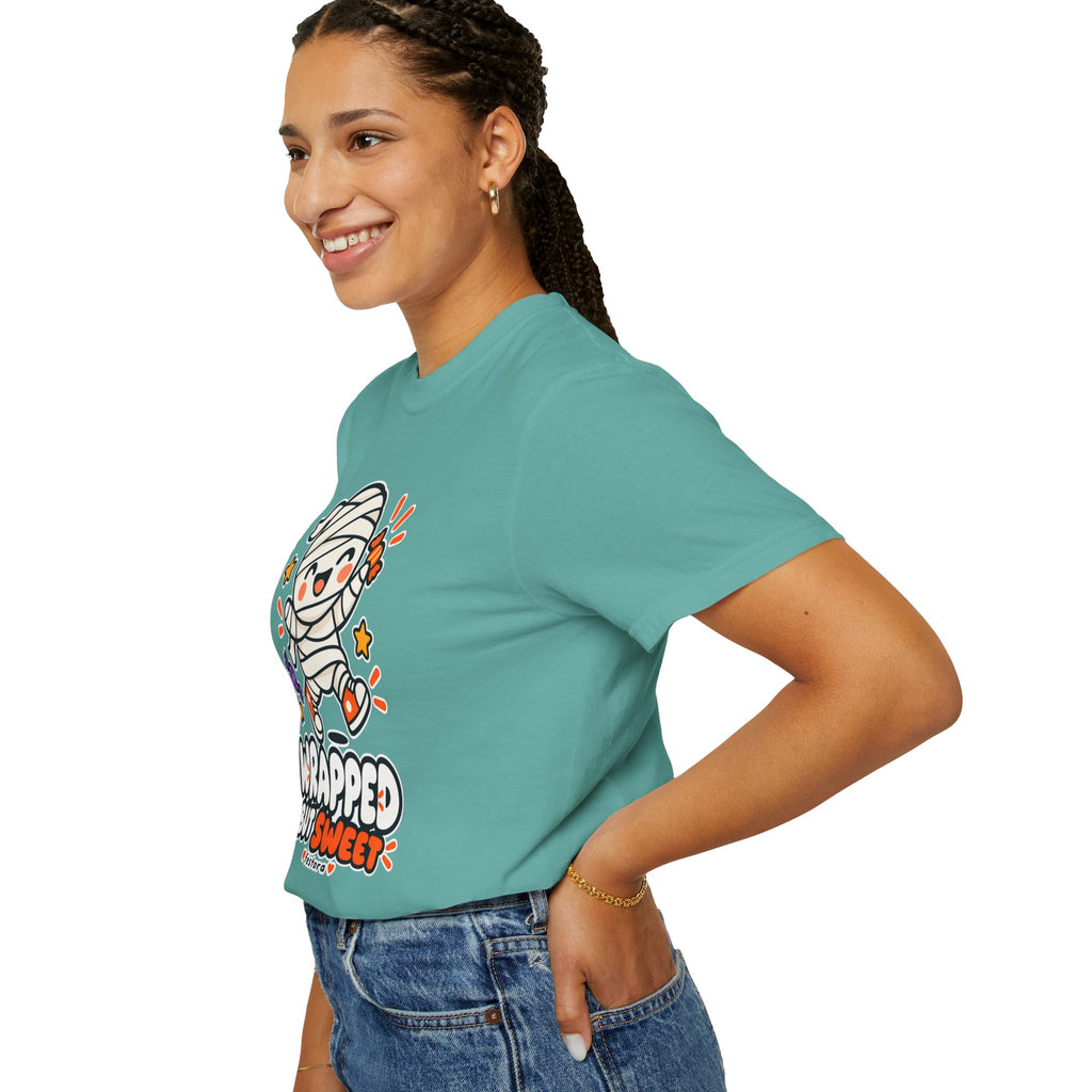 Wrapped but Sweet Halloween T-Shirt | Cute Mummy Graphic Tee