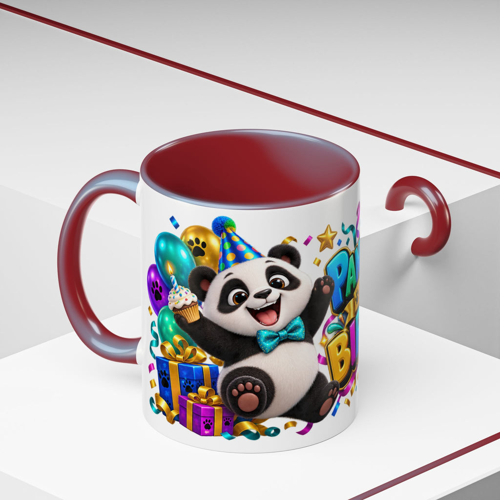 Panda-Monium! It’s Your Birthday White Mug – Cute Panda Birthday Cup, Colorful Fun Party Gift