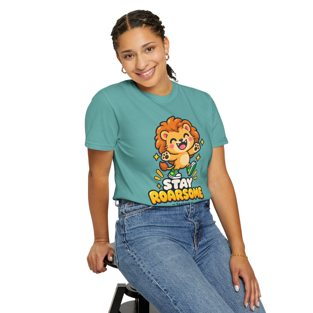 Stay Roarsome – Cute Happy Lion Graphic T-Shirt
