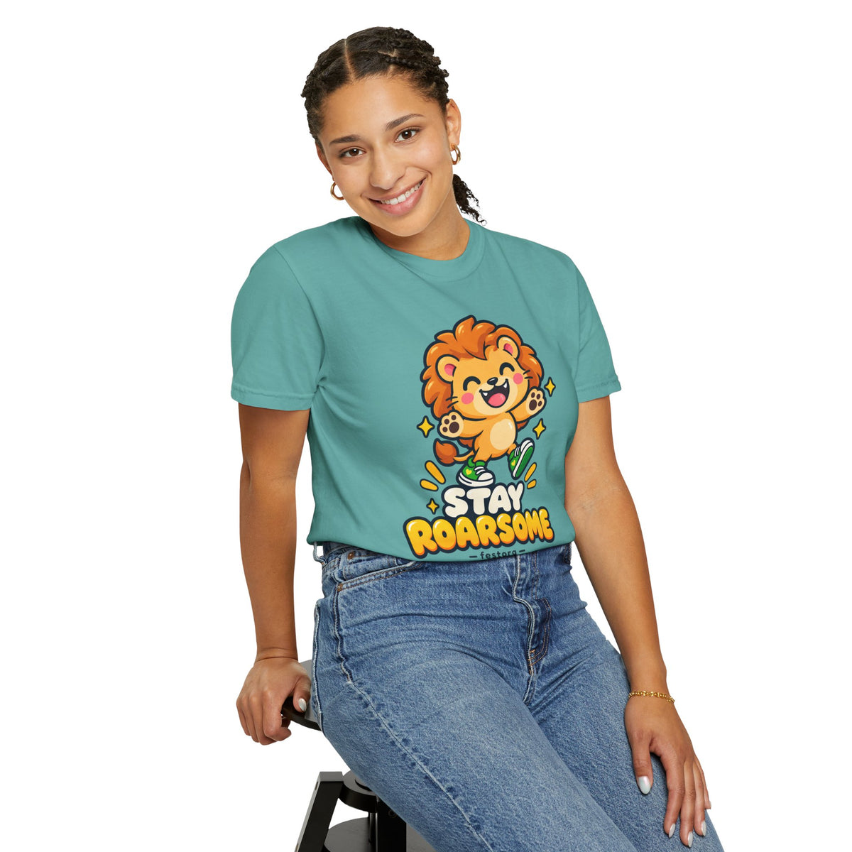 Stay Roarsome – Cute Happy Lion Graphic T-Shirt