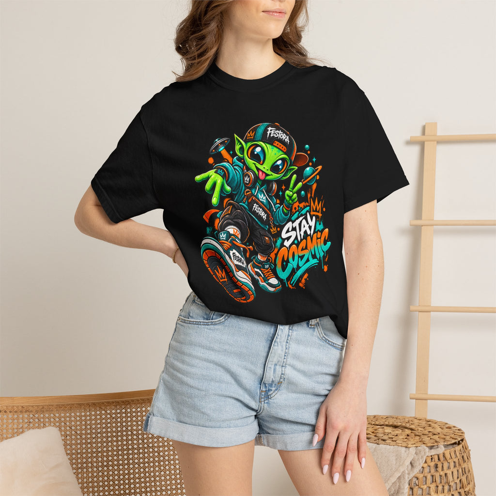 Alien Streetwear T-Shirt — “Stay Cosmic” Graphic Tee