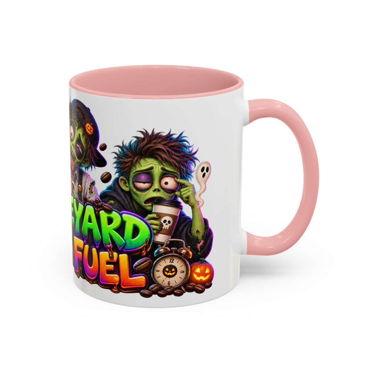 Graveyard Shift Fuel Coffee Zombies Halloween White Mug