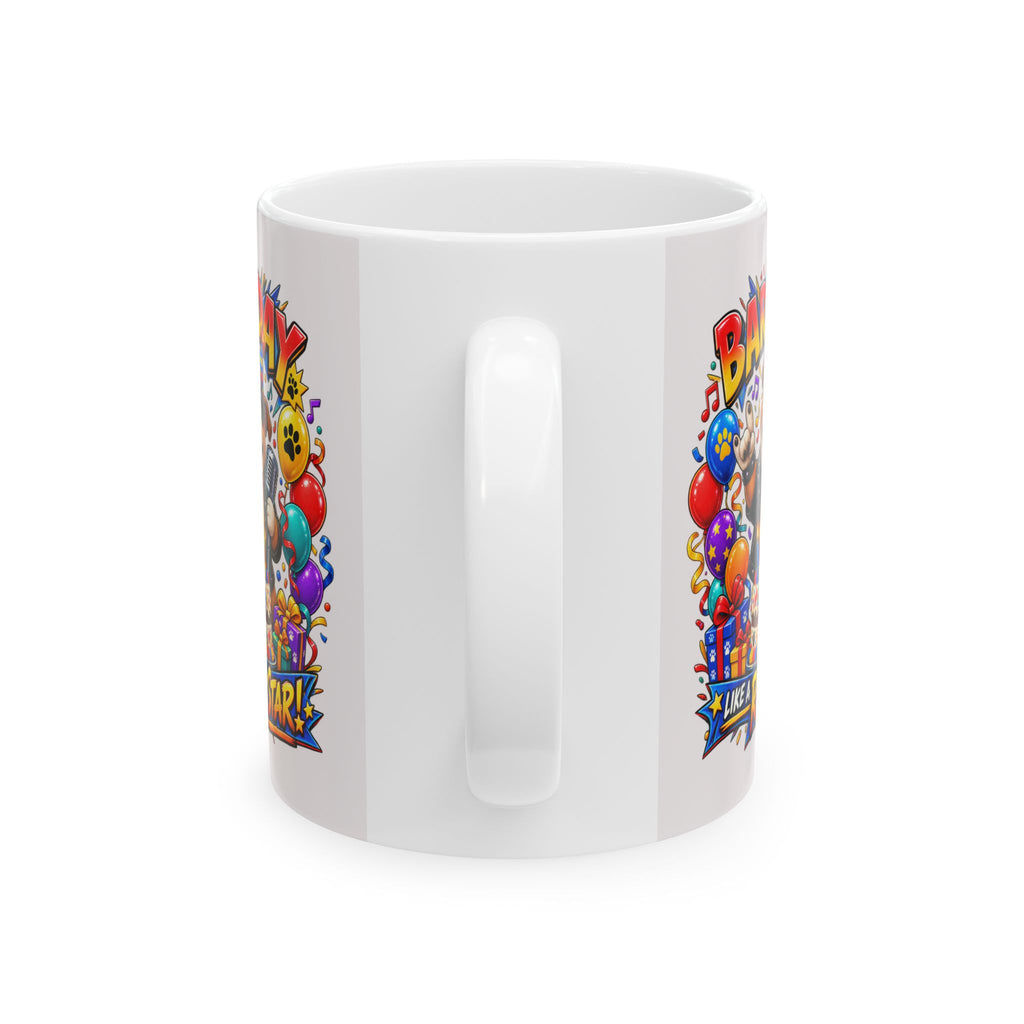 Birthday Celebration Mug — Colorful Balloons & Confetti Ceramic Coffee Cup (11oz, 15oz)
