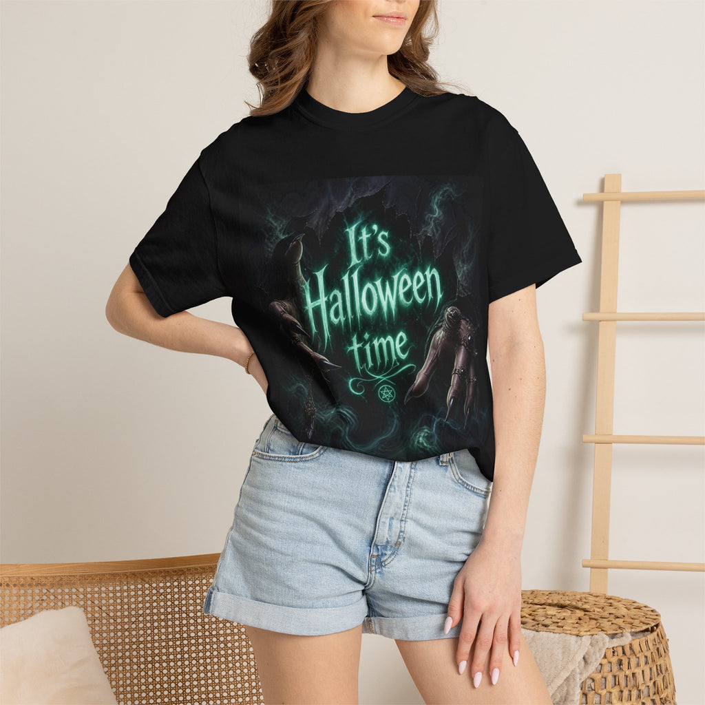 Halloween T-Shirt — "It's Halloween Time" Spooky Glow Design