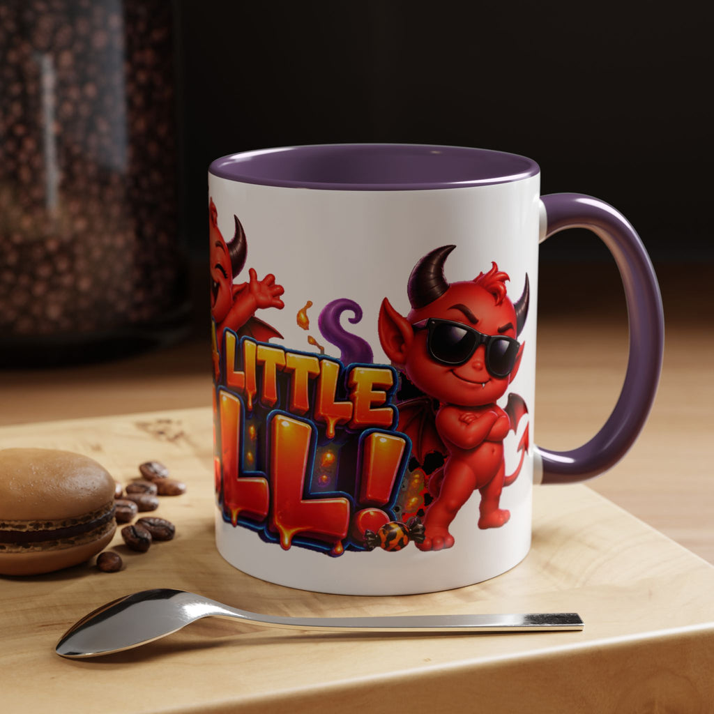 Raise a Little Hell Cute Devils Halloween White Mug