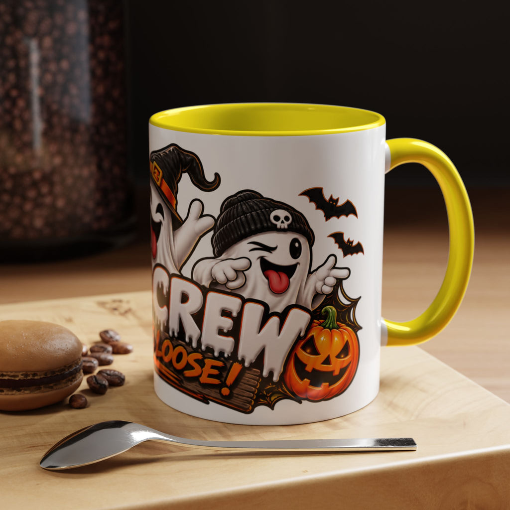 Boo Crew on the Loose Halloween White Mug – Funny Ghosts & Pumpkins