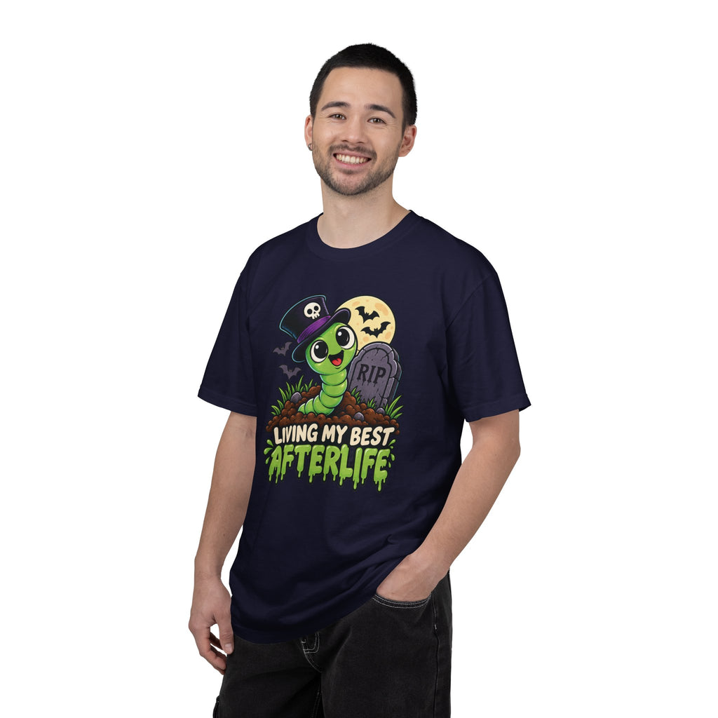 Living My Best Afterlife – Cute Halloween Graveyard Worm T-Shirt