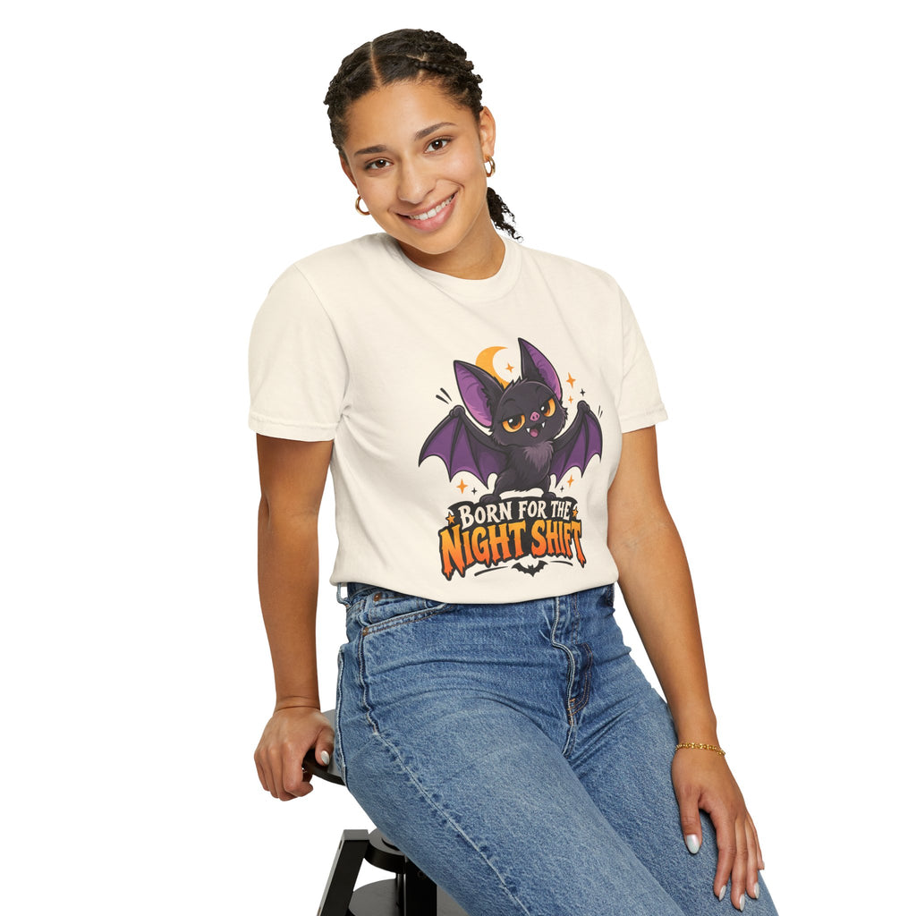 Born for the Night Shift – Cute Halloween Bat T-Shirt