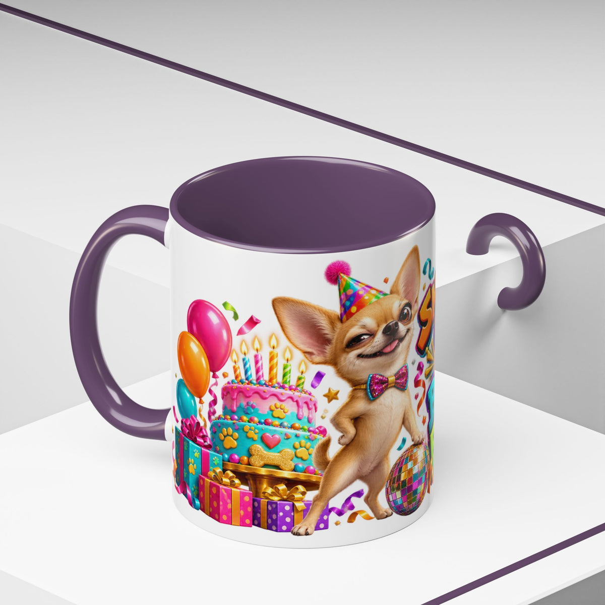 Small Dog Big Birthday Energy Chihuahua White Mug
