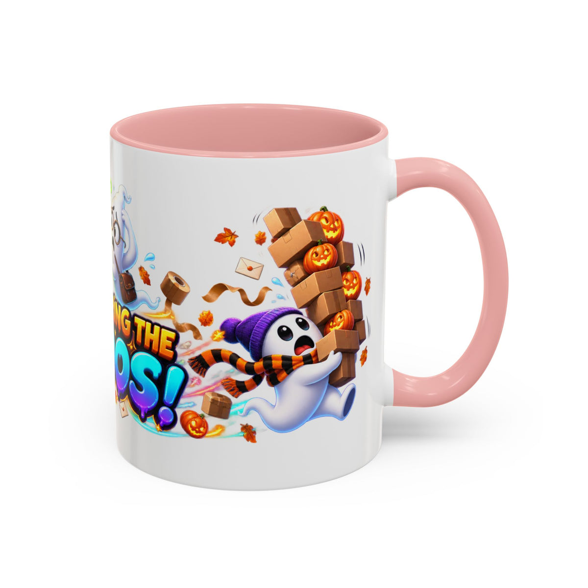 Delivering the Boos Ghost Delivery Halloween White Mug