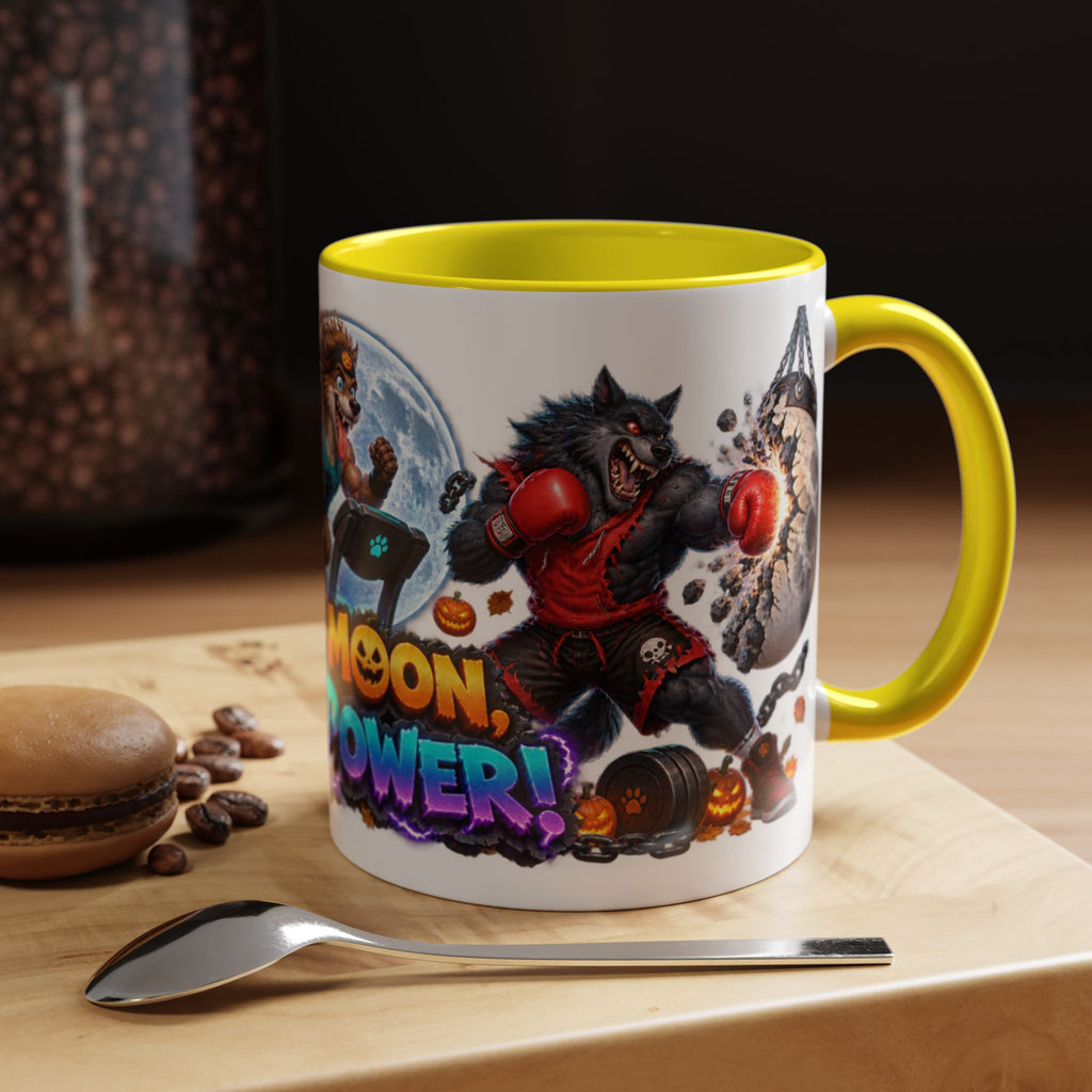 Full Moon Full Power Werewolf Gym Halloween White Mug