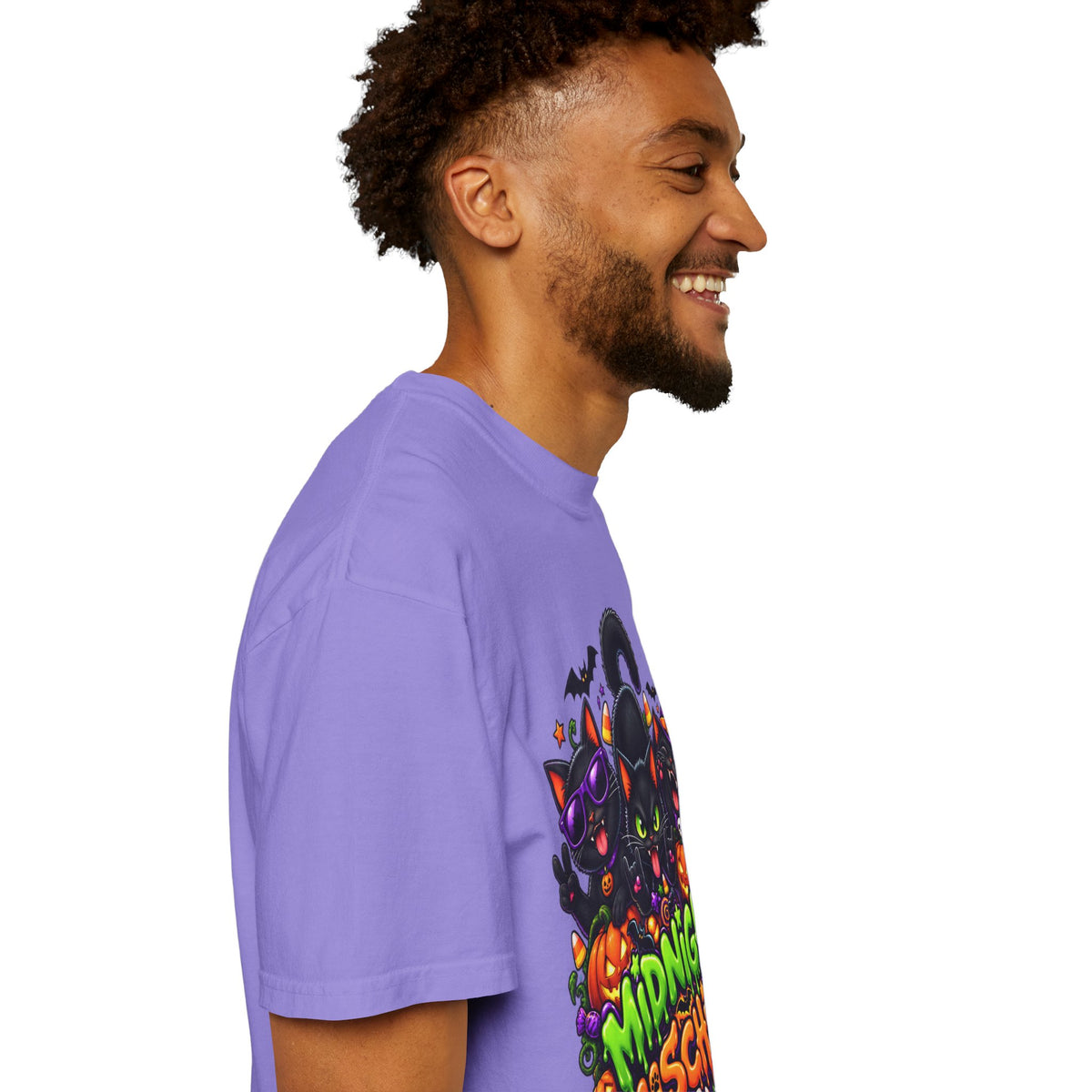 Midnight Mischief Halloween T-Shirt – Funny Black Cat Graphic Tee